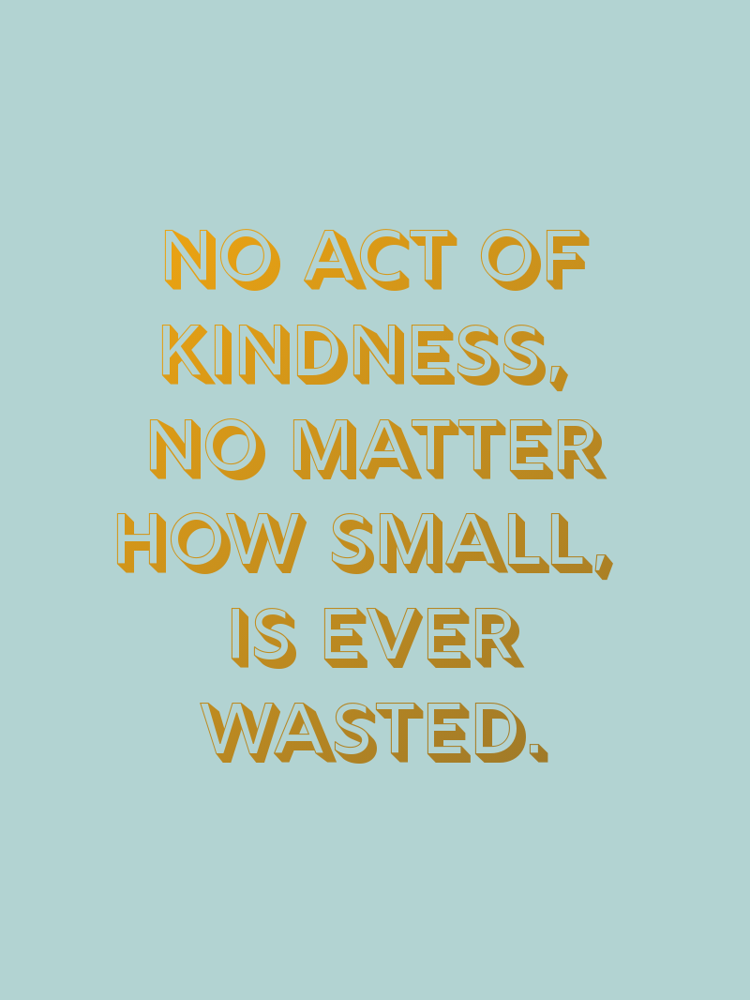 No act of kindness no matter how small is ever wasted typographic-print