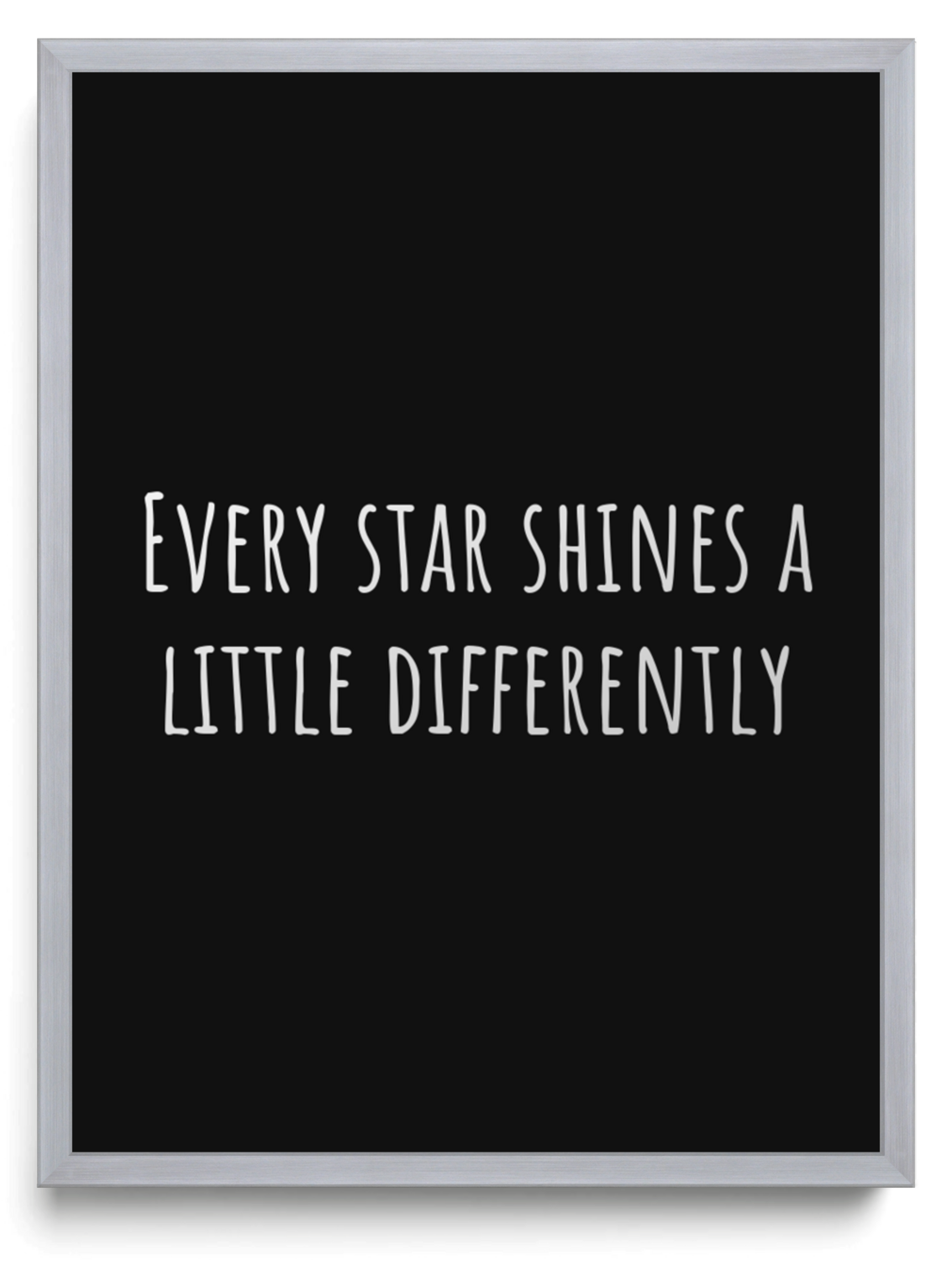 Every star shines a little differently framed typographic print