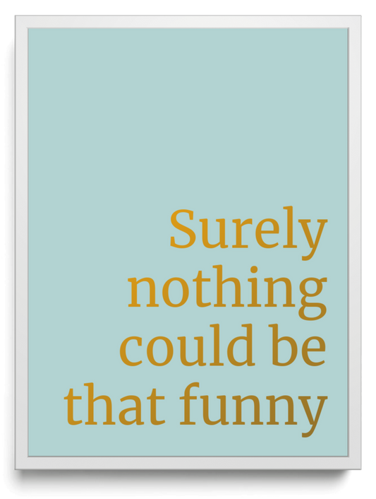 Surely nothing could be that funny framed typographic print